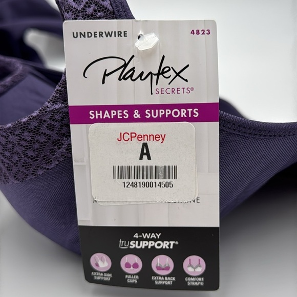 NWT Playtex 4-Way TruSupport Bra – Purple, Size 36D - Picture 7 of 9